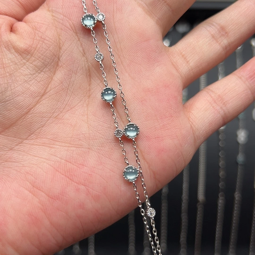 翡翠银S925镶嵌手链