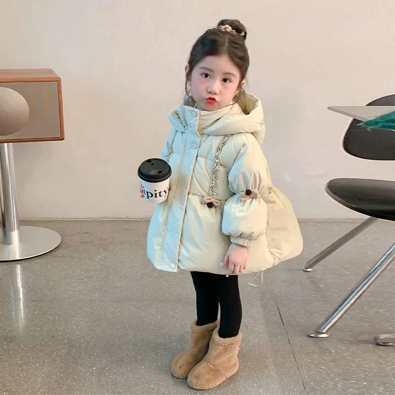 FAVMARTHA女童加厚羽绒服冬季2024新款儿童冬装洋派中长版女宝宝