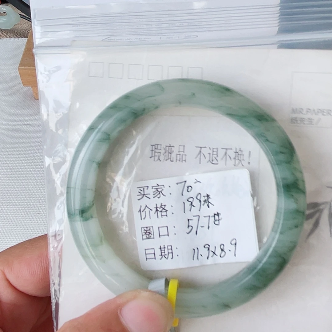 未镶嵌手镯石英质玉（天山翠）70