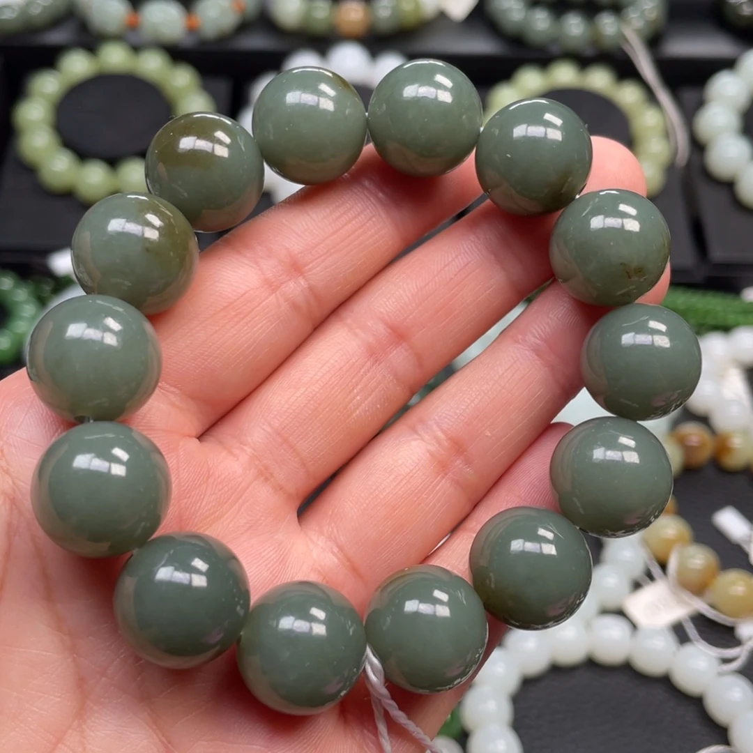 未镶嵌手链和田玉和田玉且末蓝飘糖卡16