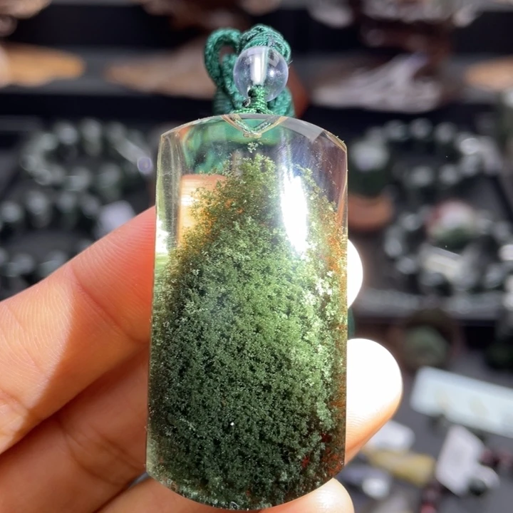 水晶未镶嵌颈饰绿幽灵无事牌定制