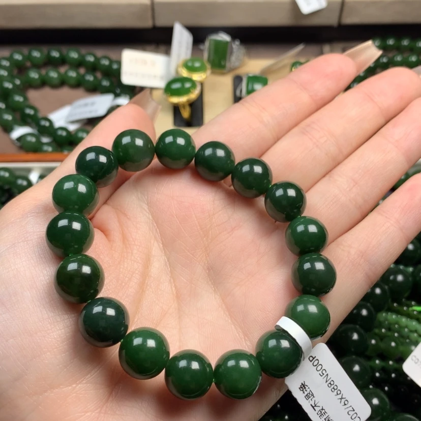 【闪购商品】和田玉（碧玉）手串未镶嵌猫***趣