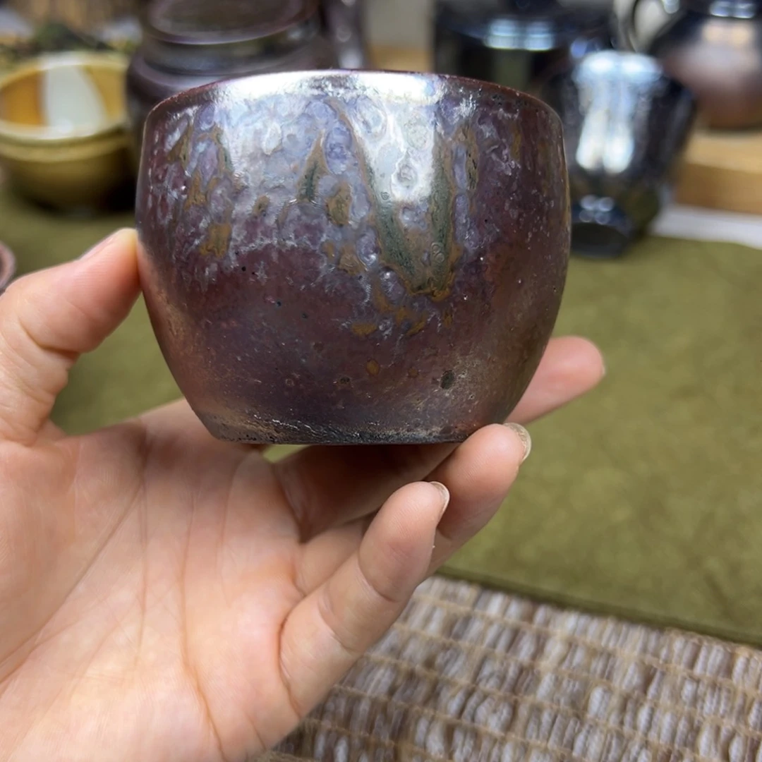 壶云南建水紫陶古法柴烧杯