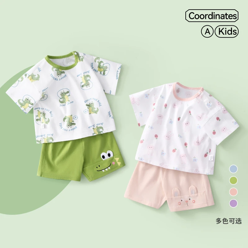 宝宝短袖套装婴儿夏季薄款衣服夏日新款t恤男童夏装纯棉a类两件套