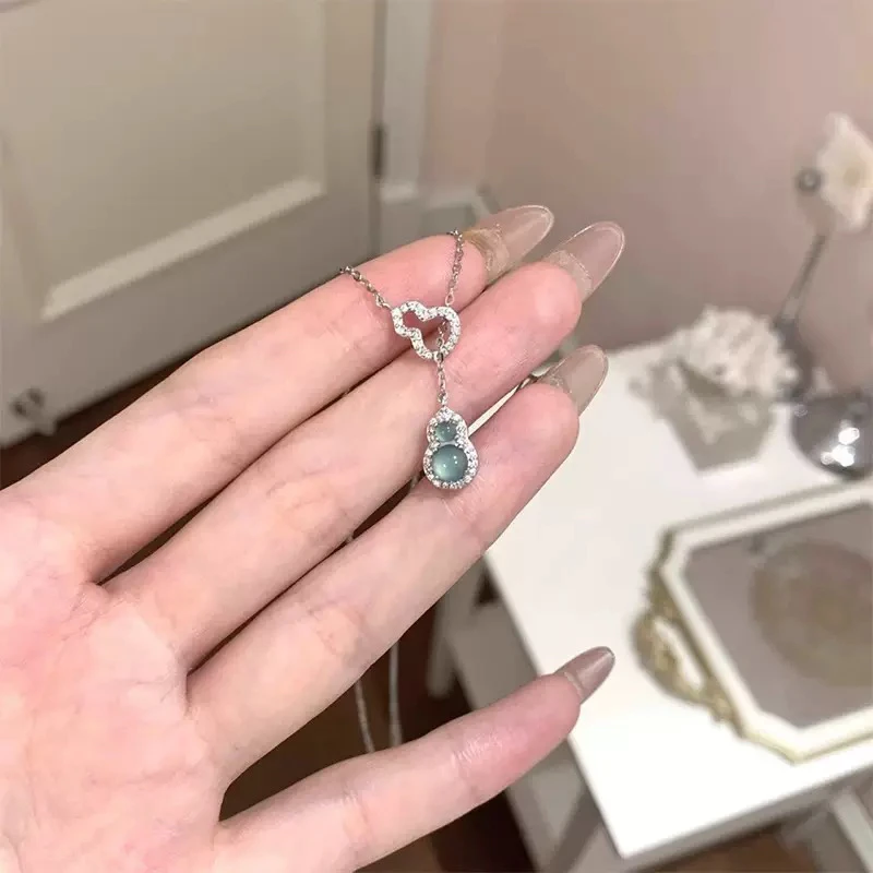 双环葫芦项链女2025新款新中式锁骨链轻奢小众高级感颈链饰品