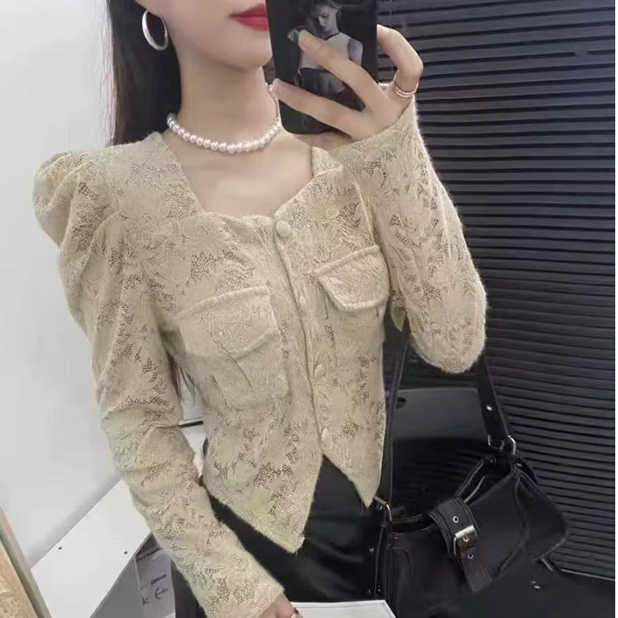 【杭州•意法】NN765-时尚女装设计感蕾丝衫法式气质显瘦洋气百搭