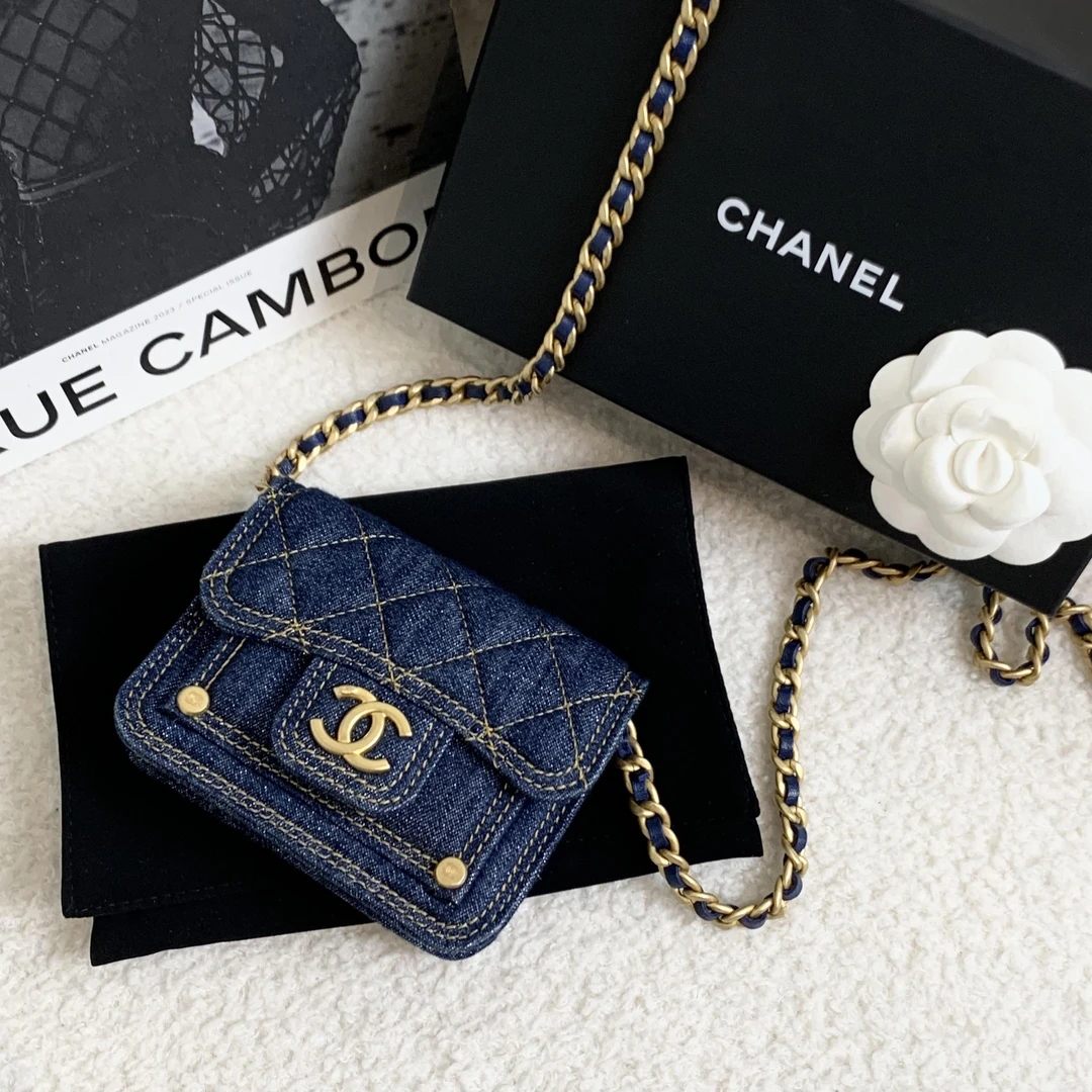 99新 Chanel/香奈儿 壹臻/23S牛仔mini小废包 51954216/12期免息