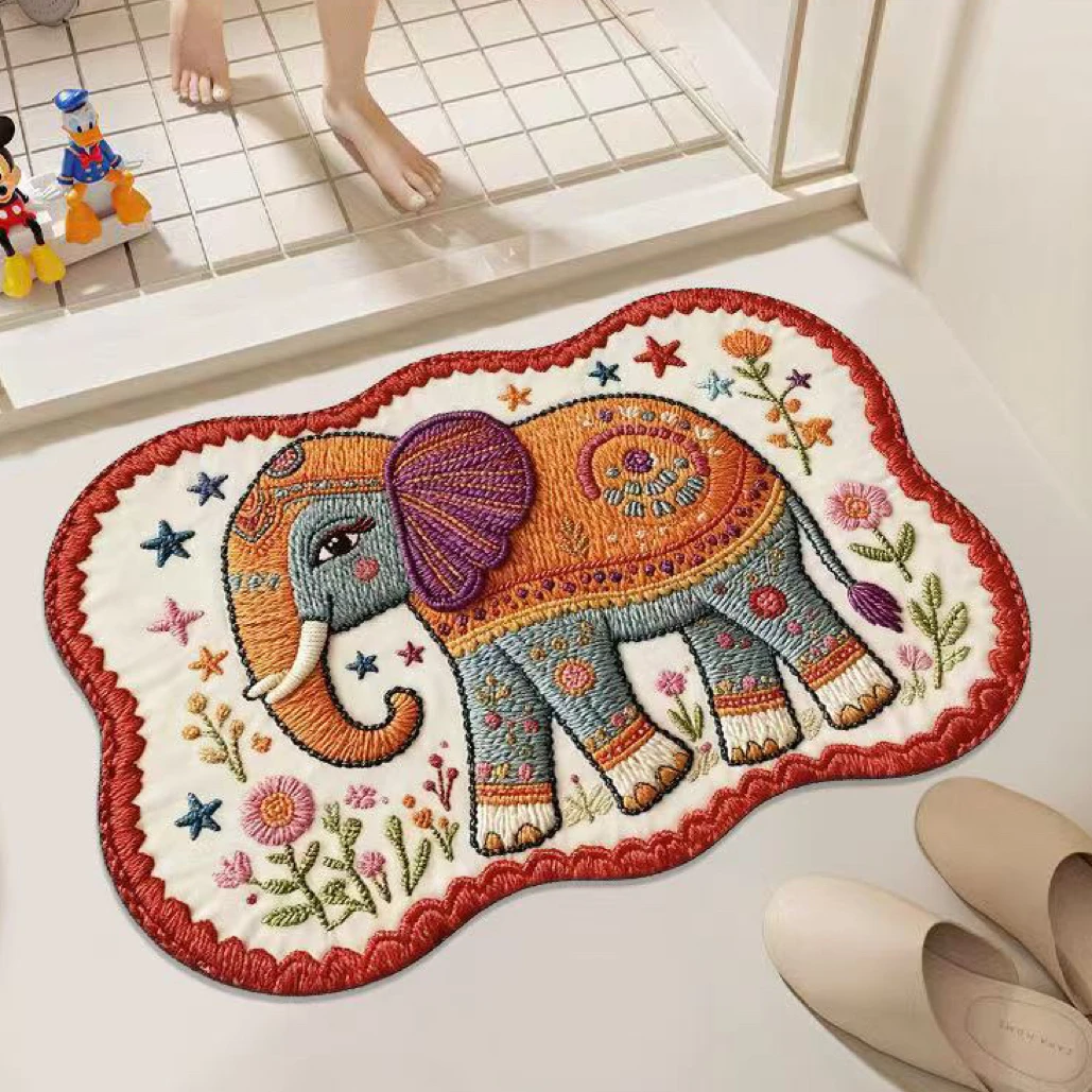 吉象亚麻编织卫浴地垫卫生间门口吸水防滑地垫厨房地毯地垫门垫