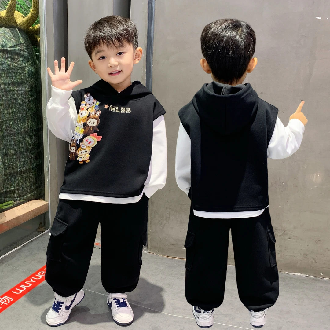 男童衣服秋装套装2025新款中小儿童洋气男孩春潮酷宝宝两件套童装