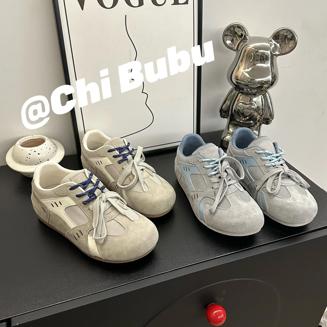 CHIBUBU韩系大头复古撞色百搭勃肯真皮德训鞋休闲板鞋