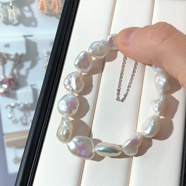 银S925镶嵌淡水珍珠项链墨*墨