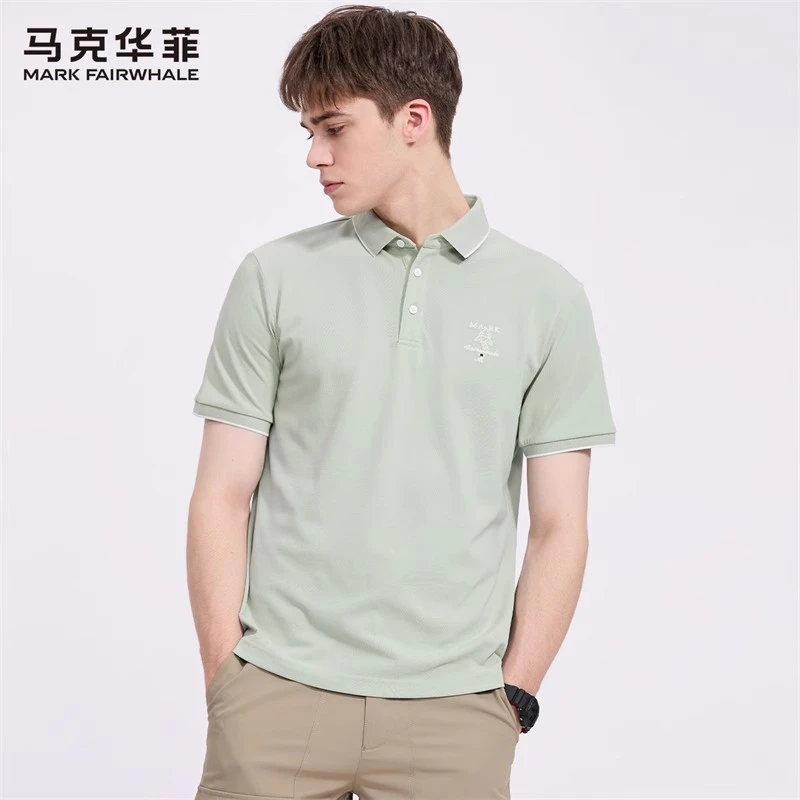 【冰凉亲肤】马克华菲刺绣短袖T恤男2025夏季新款潮流翻领Polo杉