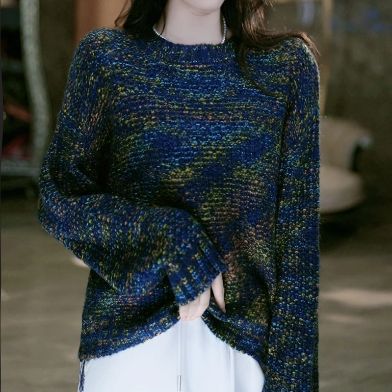 7-1【伦敦夜色】时尚圆领气质百搭上衣