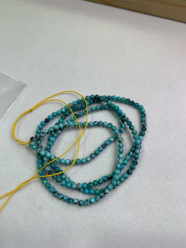 天然原矿绿松石米链