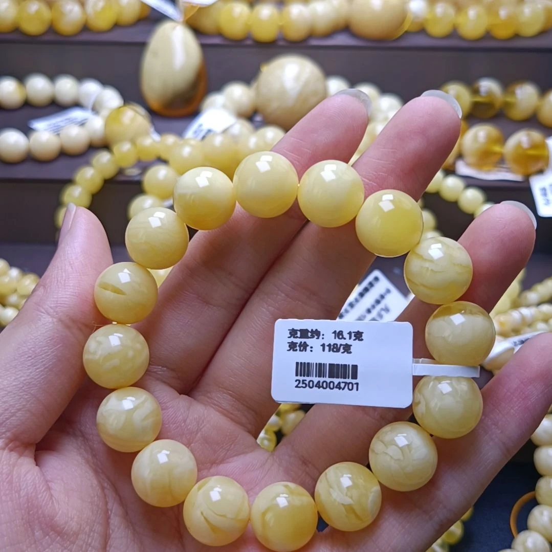 【闪购商品】未镶嵌琥珀手链12+圆珠手串