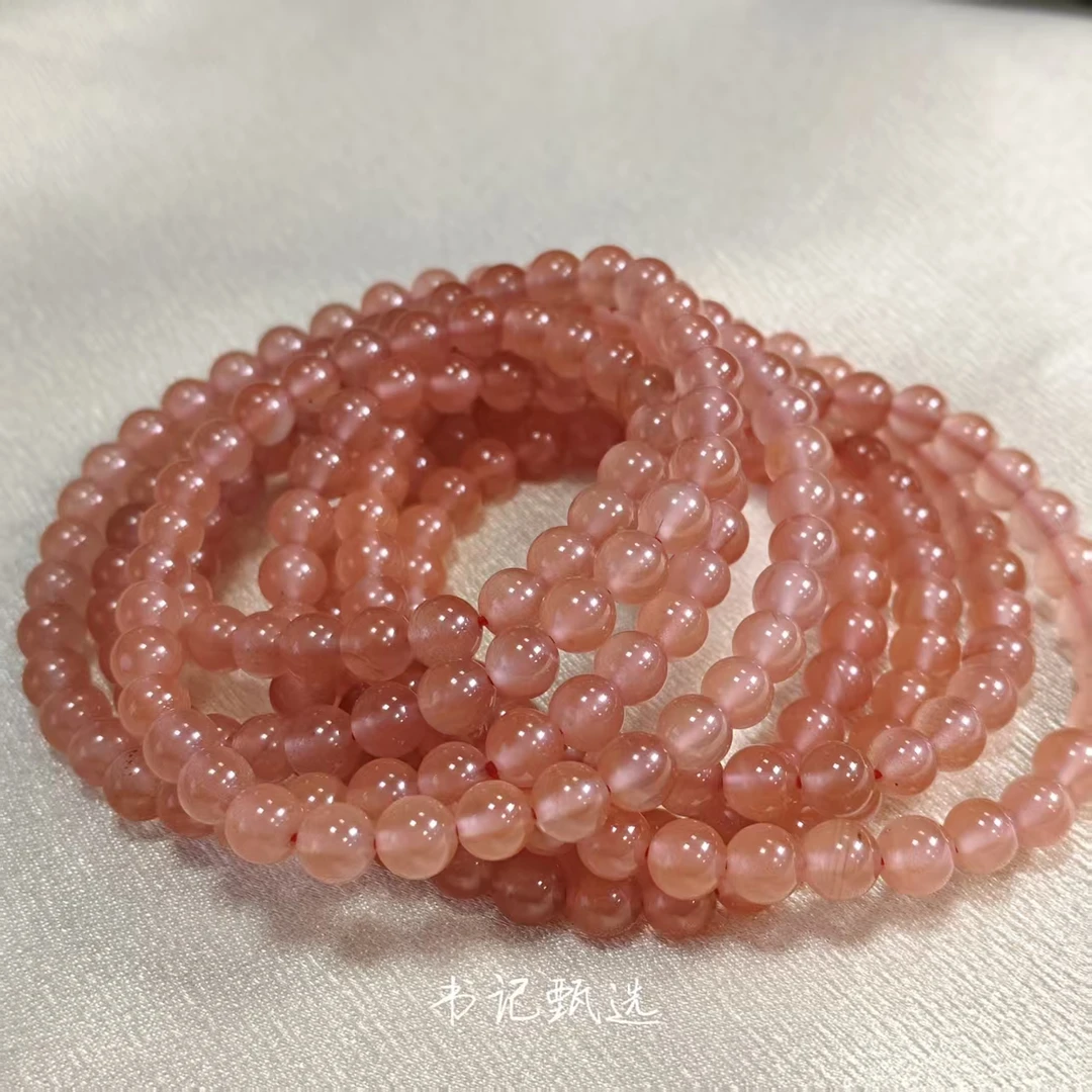 【村有晶品】天然冰红多圈手链 多样性发一件 约5mm 431ZBJY