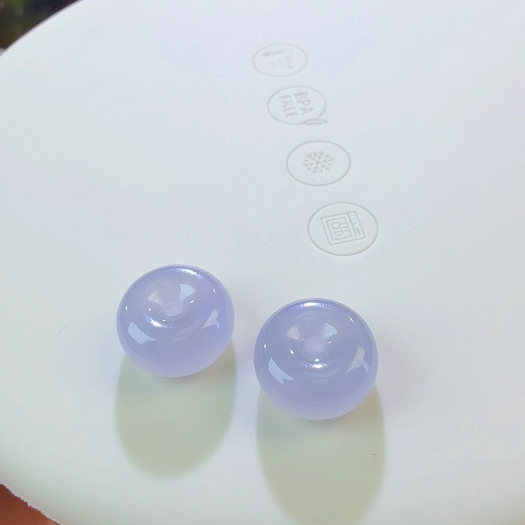 翡翠裸石冰蓝紫肉扣