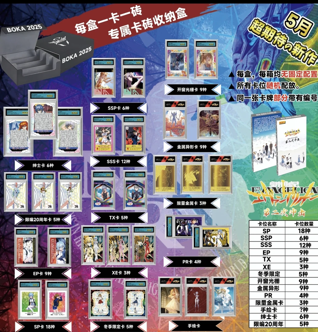 【代拆】Boka 新世纪福音战士Eva二创收藏小卡 卡砖潮玩盲盒
