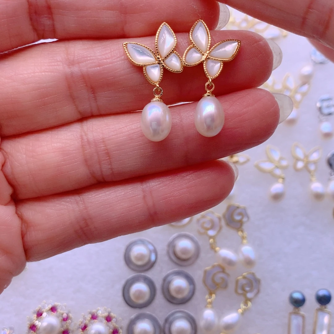 耳饰淡水珍珠合金