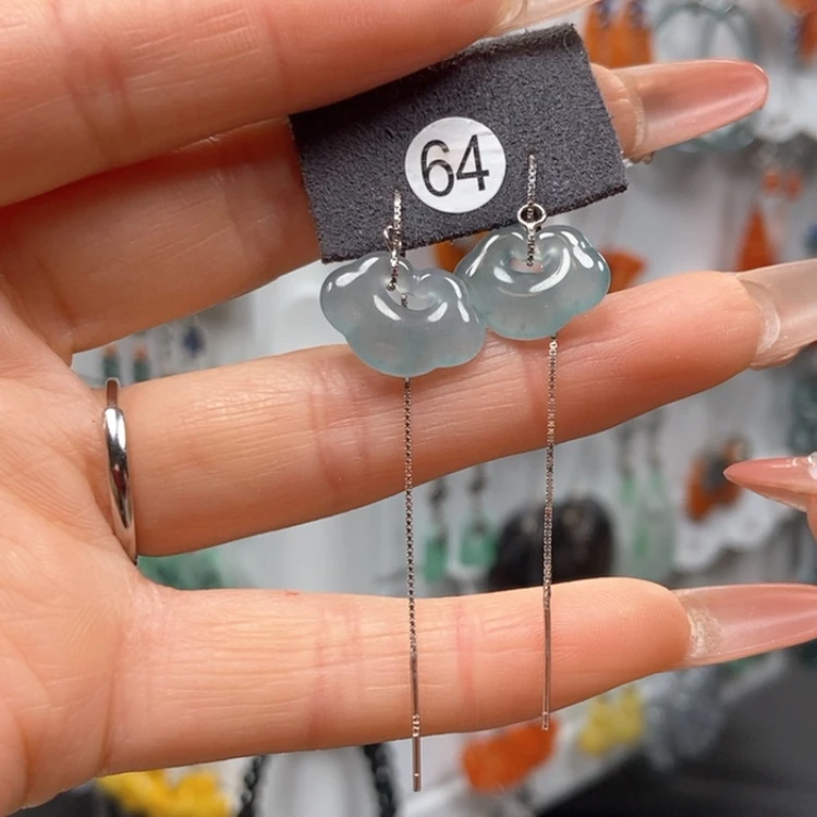 【闪购商品】翡翠耳饰银S925镶嵌耳饰