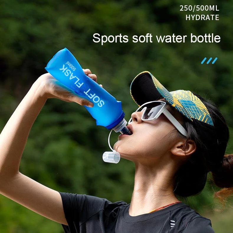 户外运动跑步软水壶跑步登山粉色越野跑背包水杯便携马拉松水袋