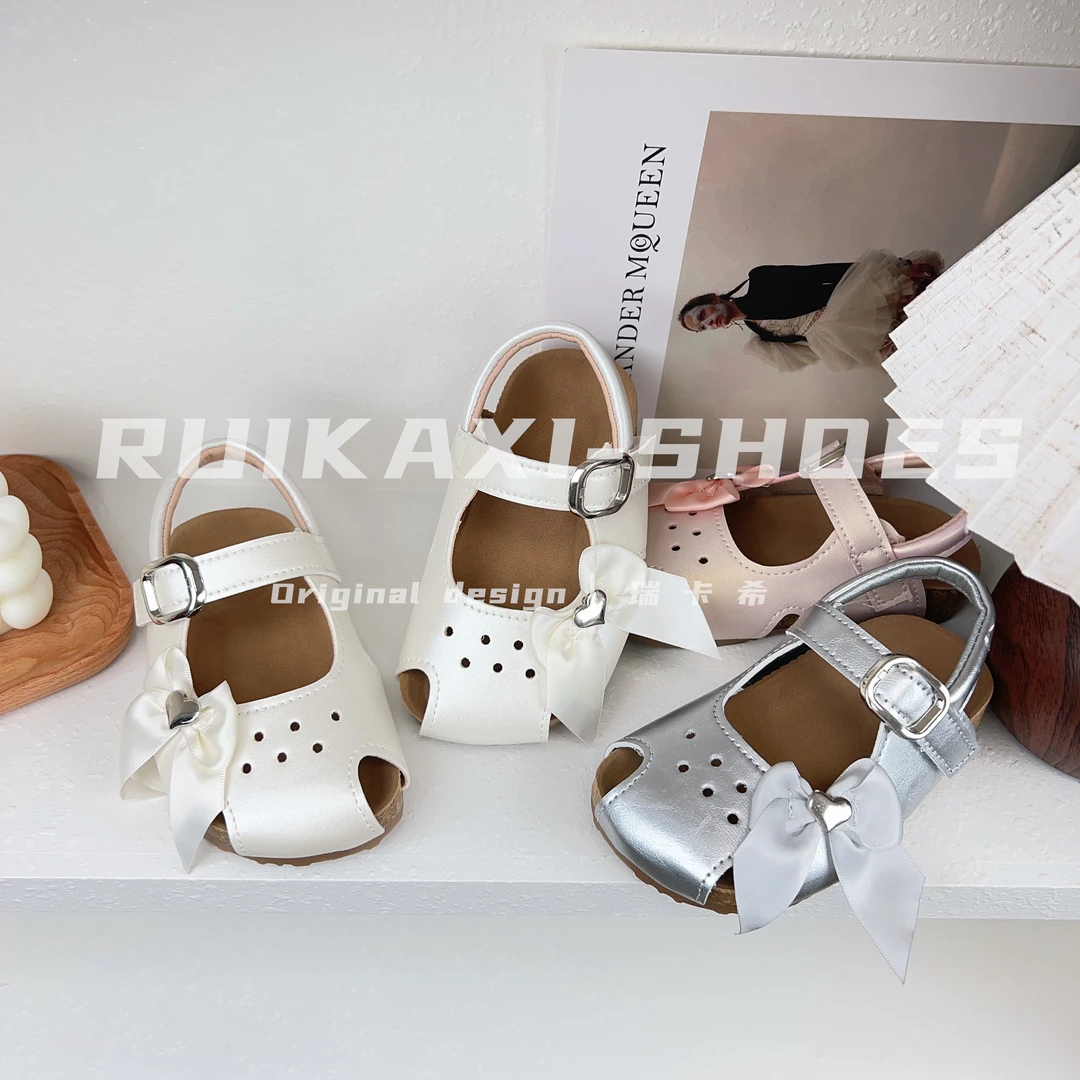 【瑞卡希】韩版儿童2025夏季新款女童软木勃肯凉鞋镂空包头软底凉鞋