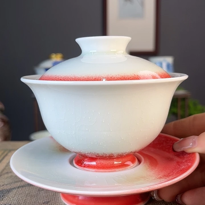 摆件景德柴烧茶杯多人