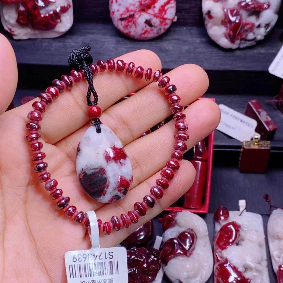 天然辰砂天然朱砂原矿随性手串24.6克