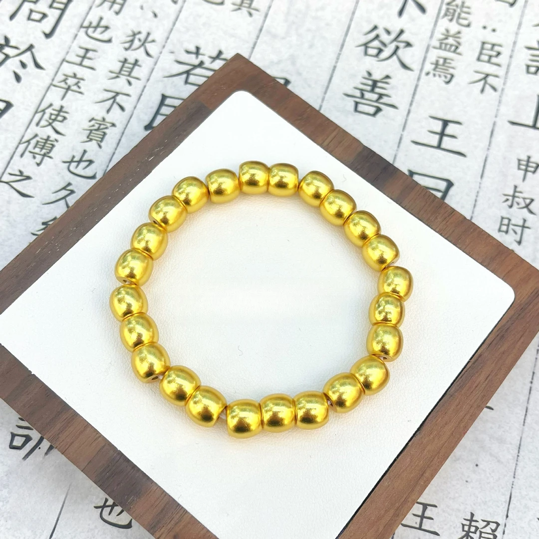 【矿金手工制作】古法老型珠子手链diy饰品配件桶珠散珠男女手串