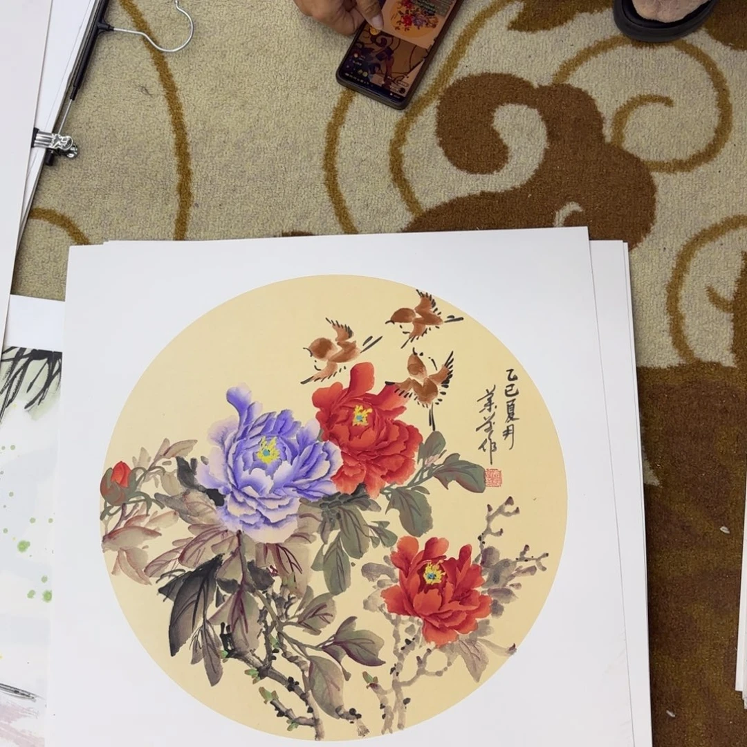 国画吴兰芬斗方李欣主播