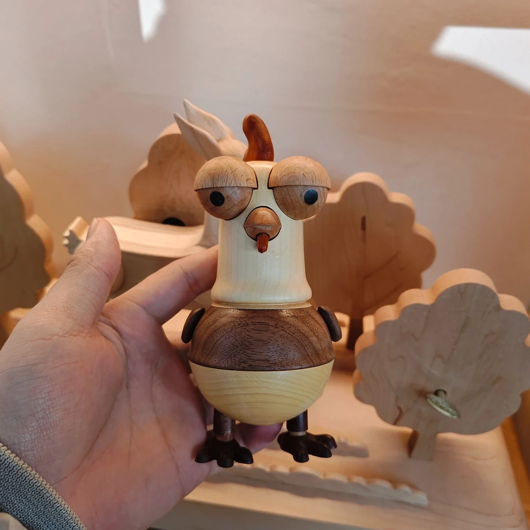 贱贱鸡摆件眼睛可活动桌面摆件磁吸版