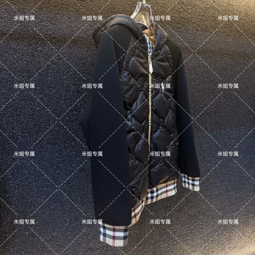 C轻奢潮牌秋冬新款男士棉服连帽拼接棉服外套-8042