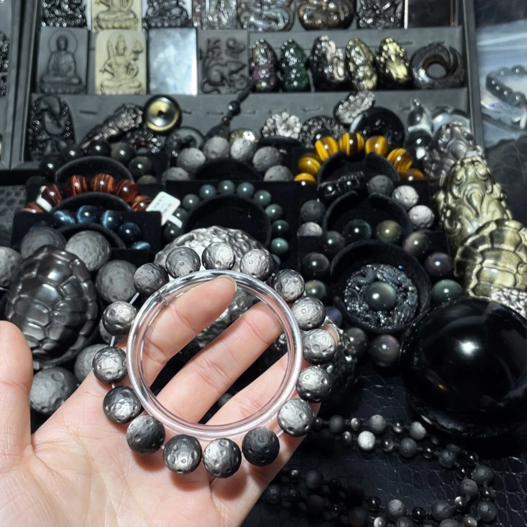 梦***天黑曜岩未镶嵌珠宝奇石