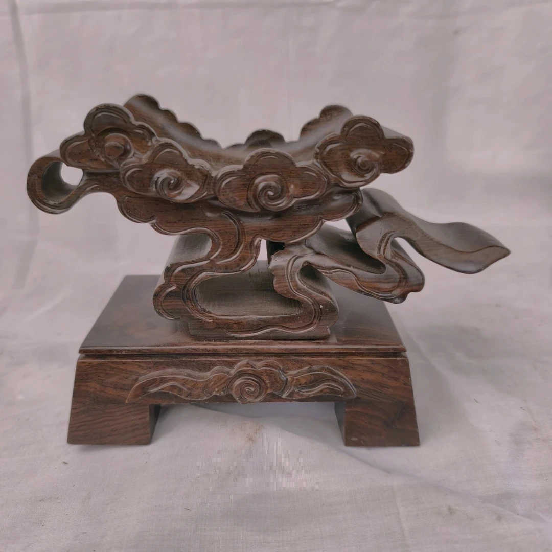 祥云底座非洲黑檀木通用奇石底座预留位置做工精细石头底座托架