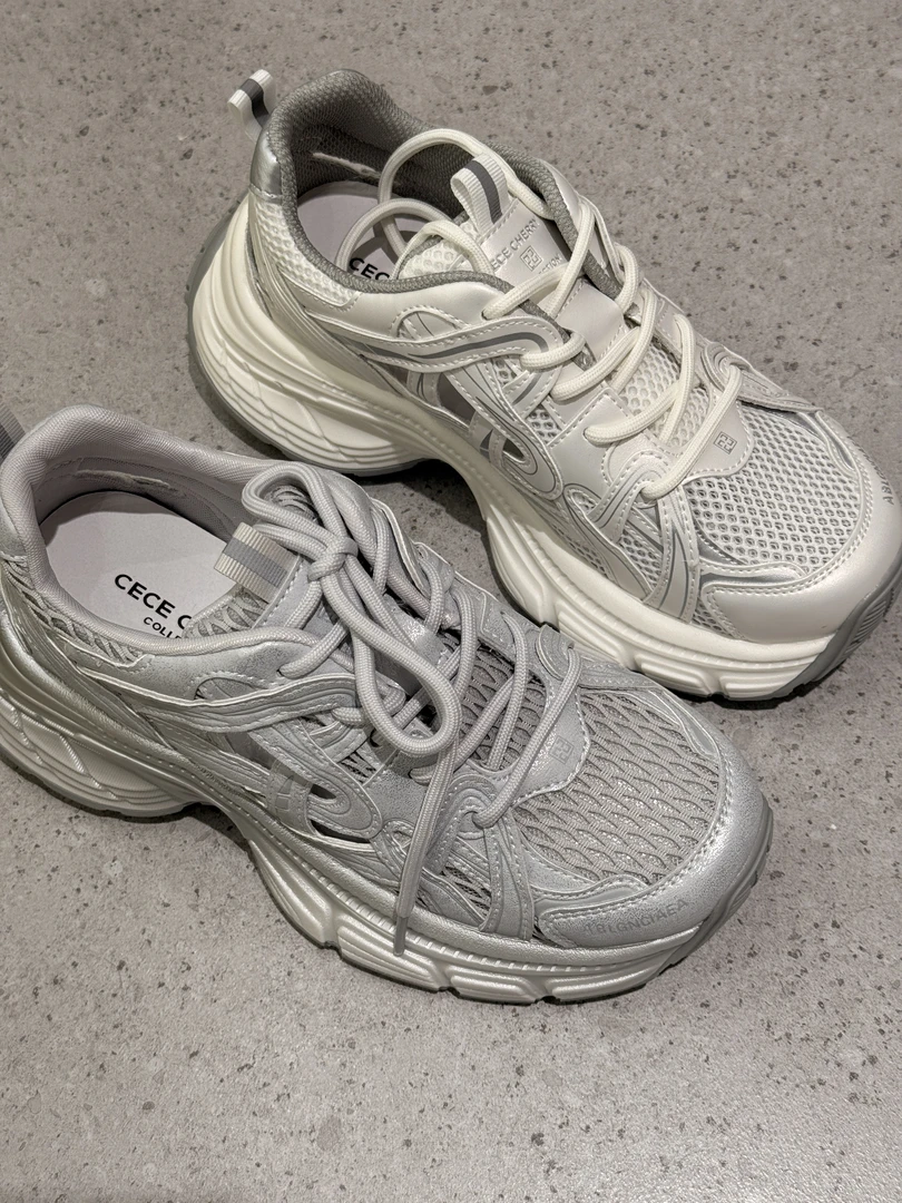 女款百搭老爹鞋运动鞋网面白色时尚舒适女士15D1759