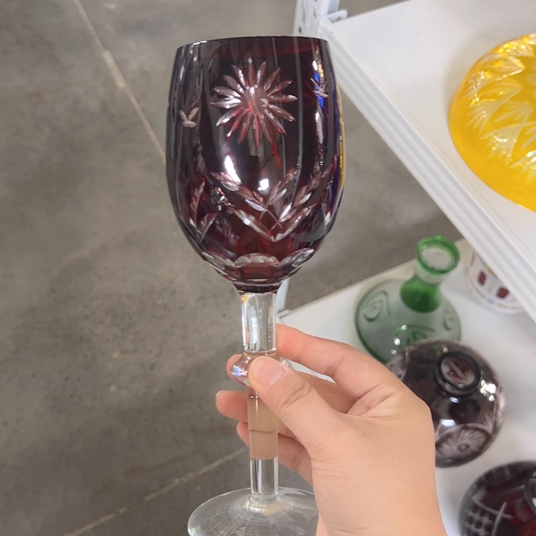 水晶玻璃高脚款微瑕一个