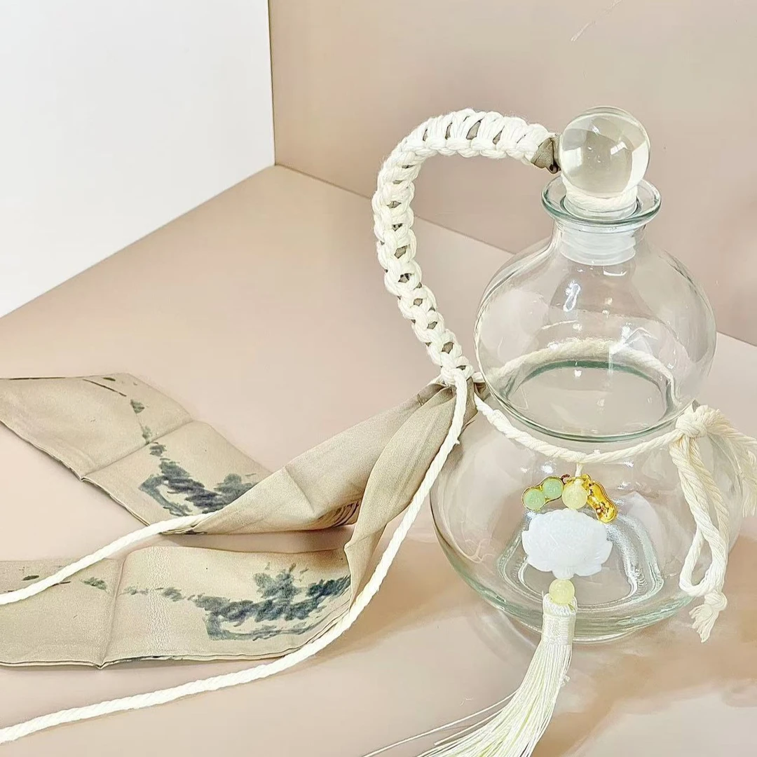 新款网红葫芦玻璃水杯酒葫芦带绳便捷礼物时尚国风泡酒壶茶壶水壶