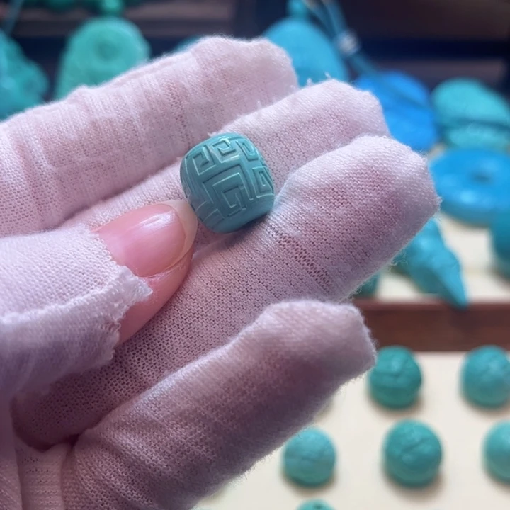 石材绿色雕刻直径卡13