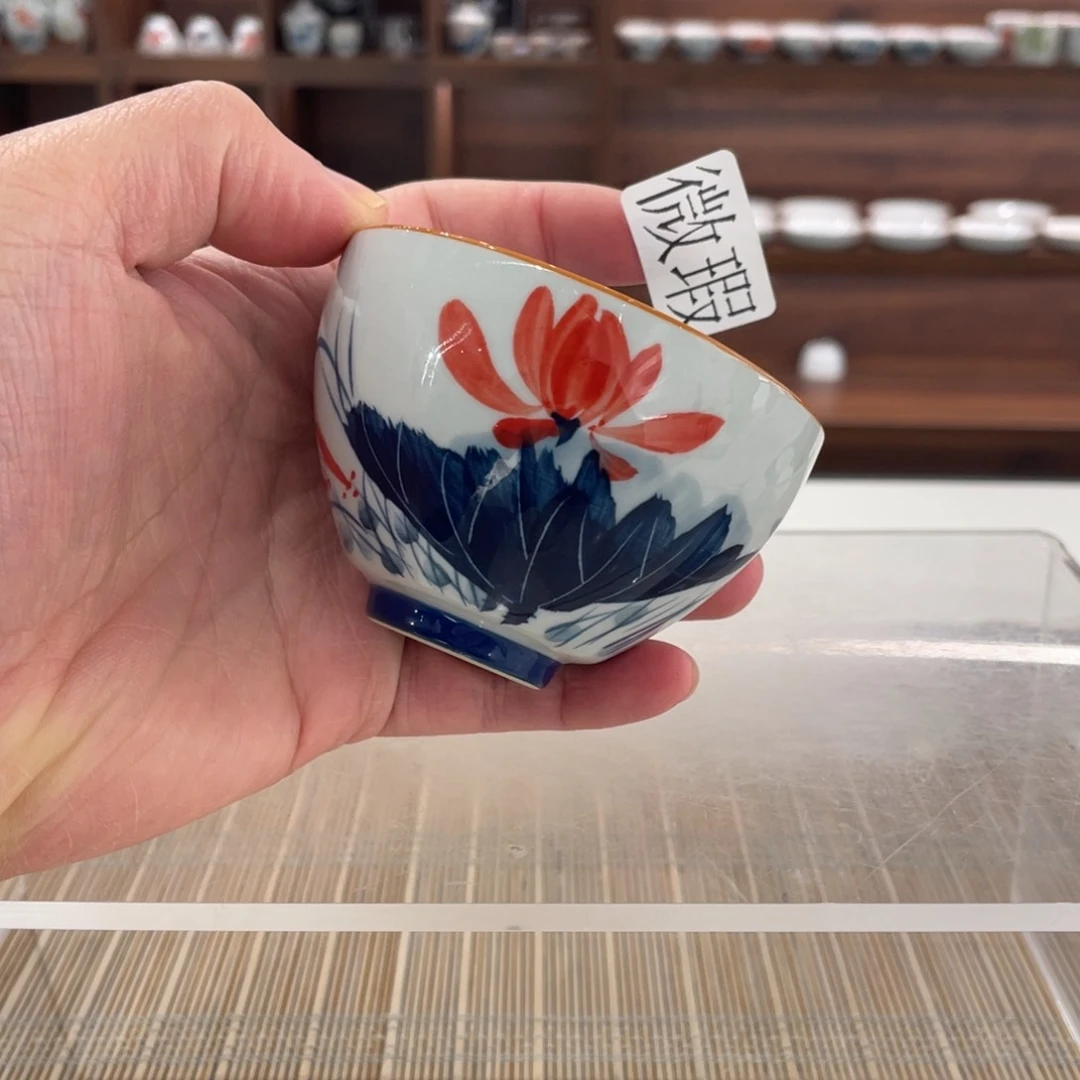 釉下手绘茶具微瑕