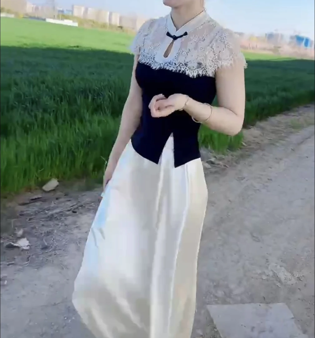 新款时尚气质百搭洋气短袖上衣高腰半身裙女装