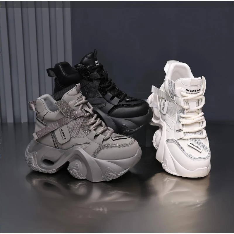 【周~单里/加绒】2025年秋季新款增高老爹鞋女超火加绒厚底休闲鞋