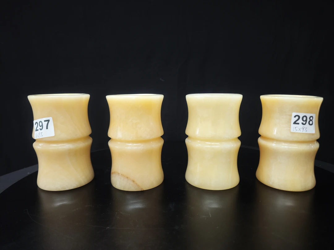 天然橘子玉竹节笔筒 家居摆件客厅办公室玄关商务送礼大气磅礴