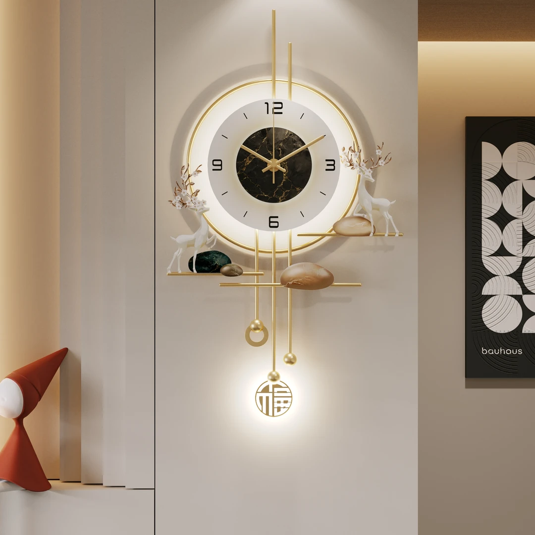 飞鸟集家用挂表大气钟表挂钟客厅2025新款轻奢高级感创意时钟挂墙