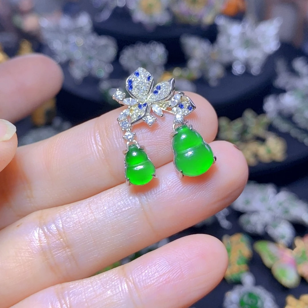 翡翠银S925镶嵌吊坠(不含链)天然翡翠