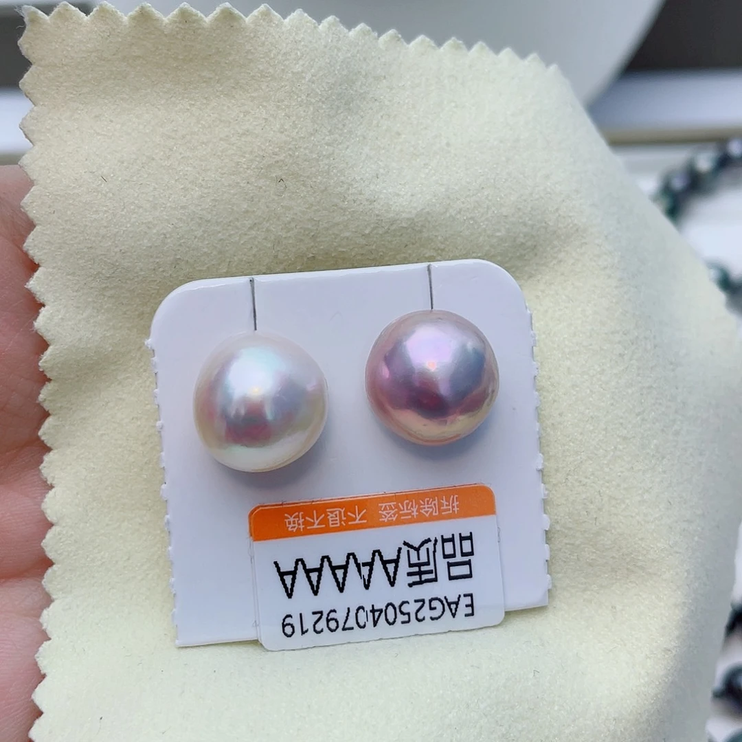 耳饰拼合珍珠（马贝珠）银S925镶嵌w83