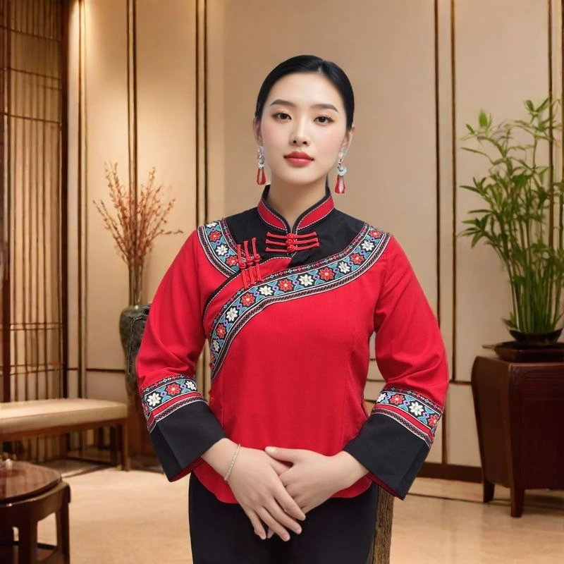 民族风女装布依族上衣女盘扣日常薄款民族服装女装爆款2025年新款