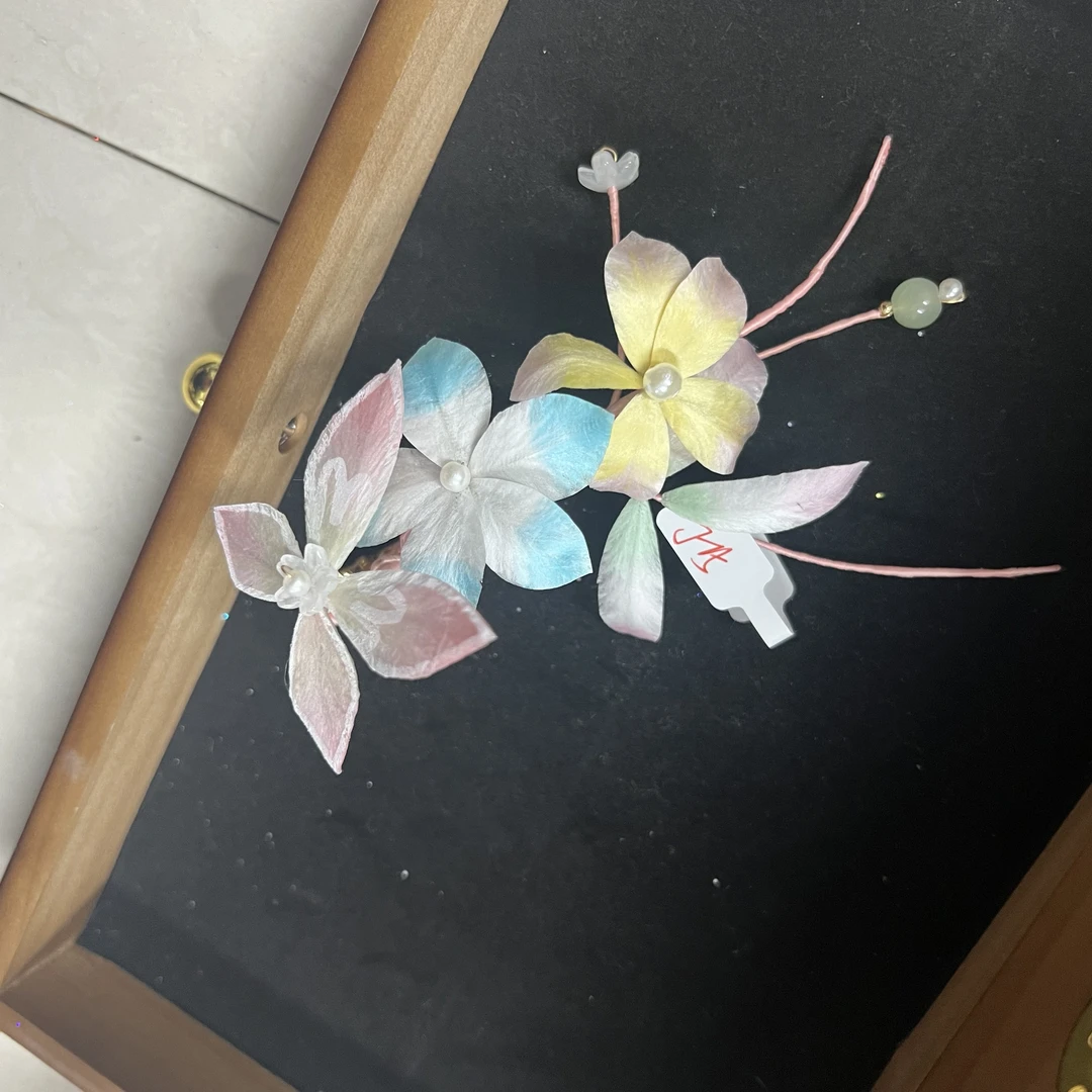 春亦归古风发饰绒花发簪 手工制作默认微瑕