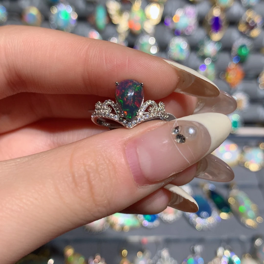 欧泊福利戒指w银S925镶嵌修*