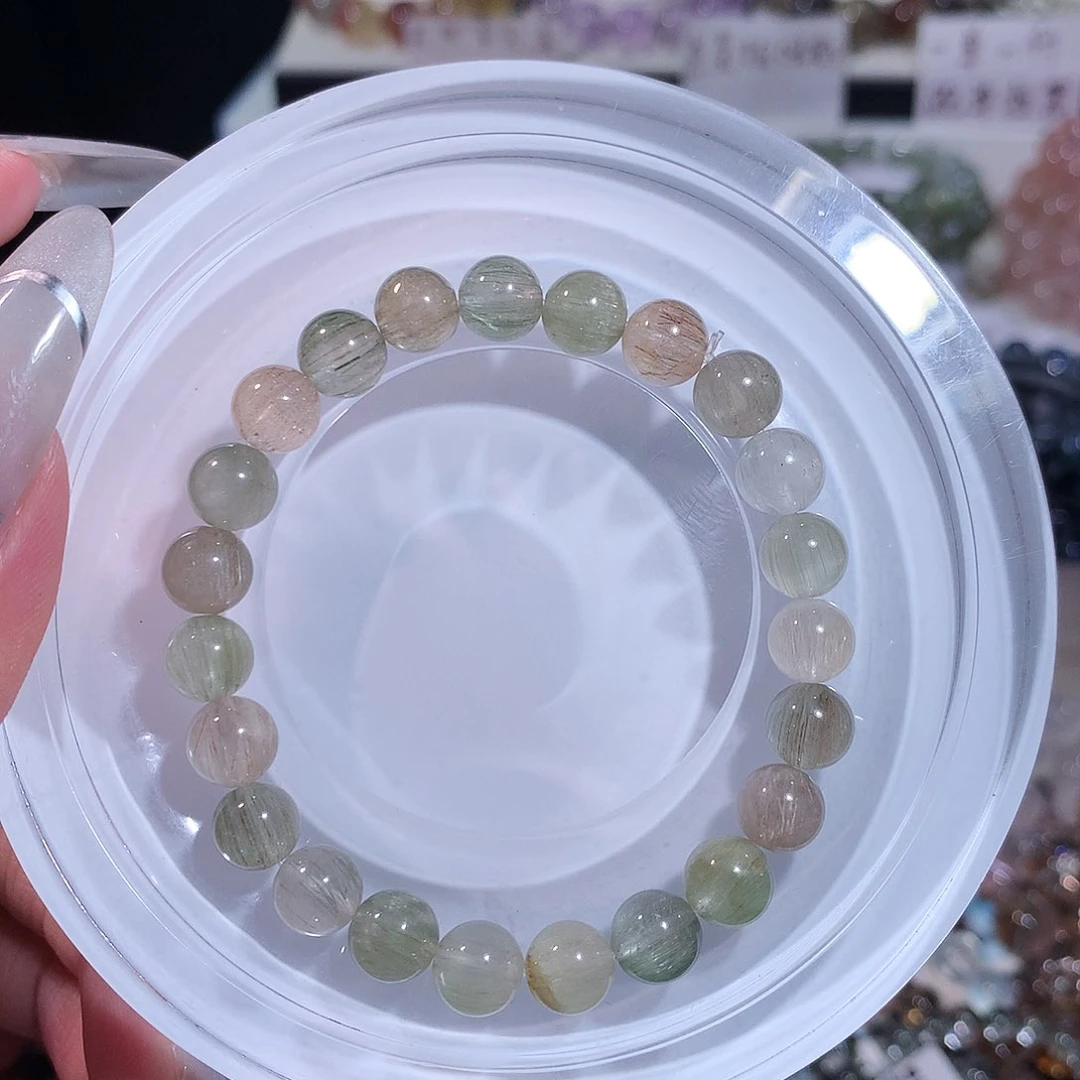 未镶嵌手链水晶渐变彩兔毛8m