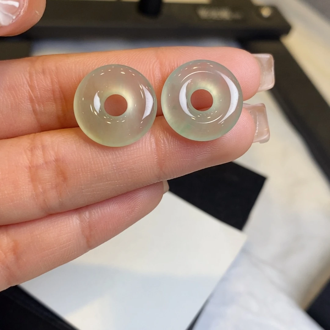 翡翠耳饰未镶嵌裸石甜甜圈